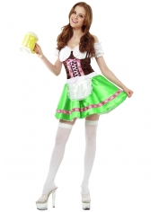 Barmaid Costume Beer Girl Costume Green - Womens Oktoberfest Costumes